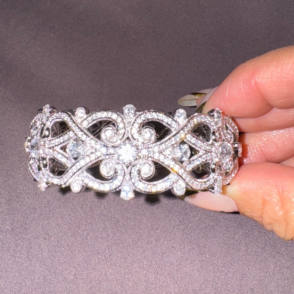Nadri statement cuff bracelet embellished with crystals.